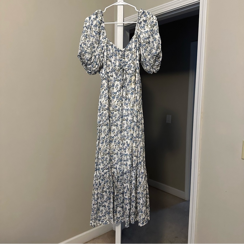 MINKPINK Blue Floral Long Sleeve Dress